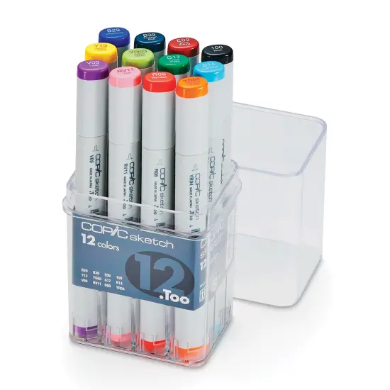 Copic Sketch Marker Set - Basic Colors, Set of 12 {2}