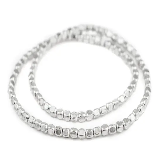 The Bead Chest Silver Rounded Rectangle Beads (6x5mm) {3}