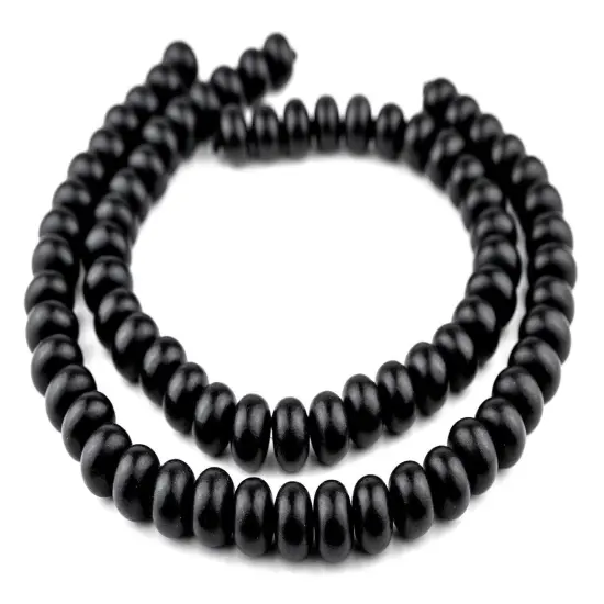 The Bead Chest Black Abacus Natural Wood Beads (10x15mm): Organic Eco-Friendly Wooden Bead Strand for DIY Jewelry, Crafts, Necklace and Bracelet Making {3}