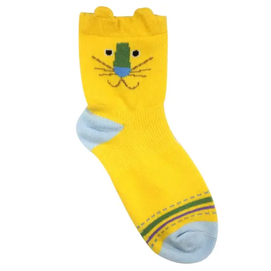 Wrapables Peek A Boo Animal Toddler Socks Set of 3, Lion (XL) {3}