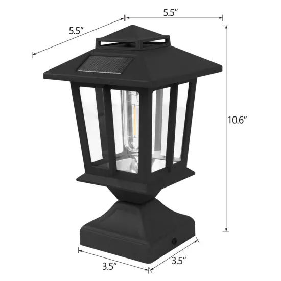 2pack Solar Post Lantern Waterproof Outdoor Deck Fence Post Cap Light for Garden Lawn {2}