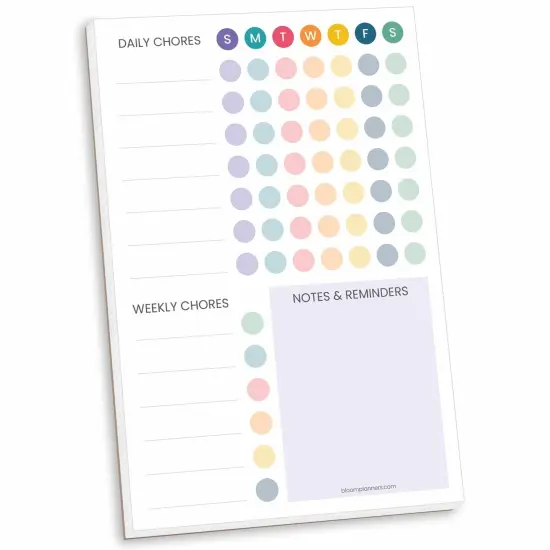 bloom daily planners Planning Pad, 6" x 9", Chore Pad with Magnets, Bright {1}