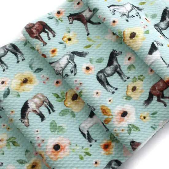 Floral Wild Horses Bullet Fabric {5}