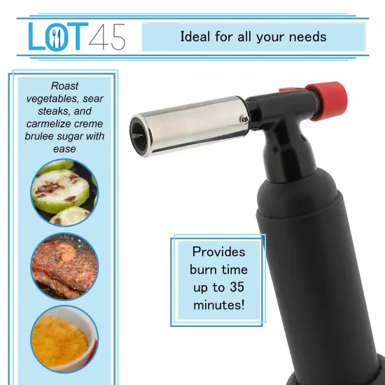 Lot45 Butane Kitchen Torch - 1oz Small Torch Lighters Butane Refillable Torch {6}