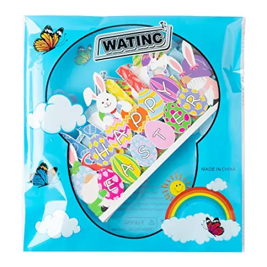 WATINC 3Pcs Easter Table Decorations Wooden Centerpiece Signs for Dining Room Table Easter Bunny for Spring Holiday Easter Party D&eacute;cor Ornament Indoor Outdoor Garden Yard Lawn Party Supplies {2}