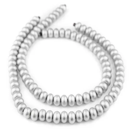 The Bead Chest Silver Abacus Natural Wood Beads (8x12mm): Organic Eco-Friendly Wooden Bead Strand for DIY Jewelry, Crafts, Necklace and Bracelet Making {3}