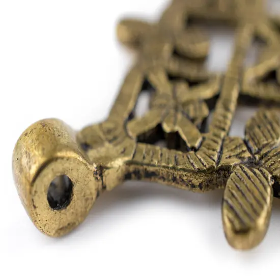 The Bead Chest Brass Ethiopian Coptic Cross Pendant, African Abyssinian Design, Orthodox Christian Pendant for Jewelry {4}
