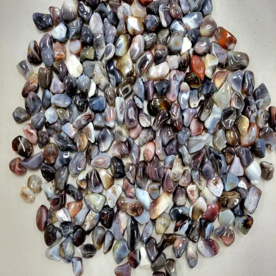 Tumbled Gray Botswana Agates Crystals - Size 3/4 to 2 inch {5}