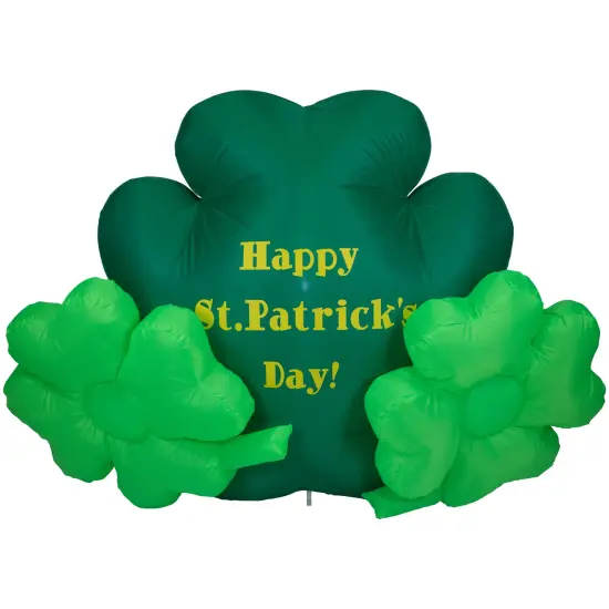Northlight LED Lighted Inflatable Happy St. Patrick's Day Triple Shamrock Outdoor Decoration - 60" Green {1}