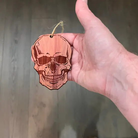 Skull - Cedar Ornament {4}
