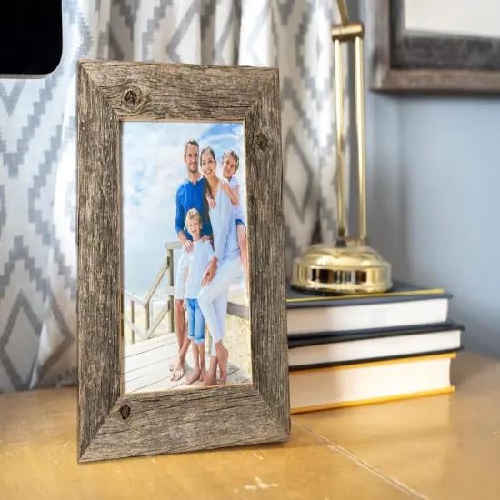 Rustic Farmhouse Standard 6 in. x 6 in. Tabletop Reclaimed Wood Picture Frame Grey {6}