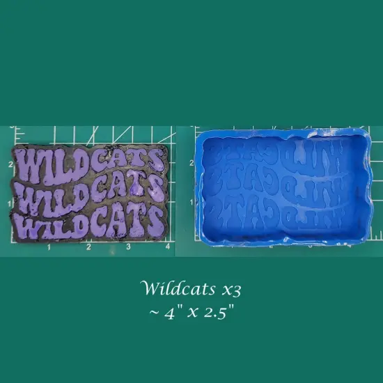 Wildcats 3x Retro Font Silicone Freshie Mold {1}