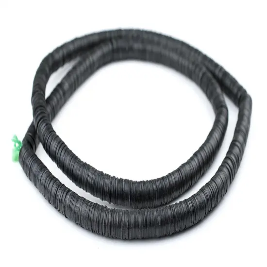 The Bead Chest African Vinyl Beads, Ghana Vulcanite Crafts Supplies for DIY Jewelry Making, Necklaces, Bracelets (10mm, Black) {3}