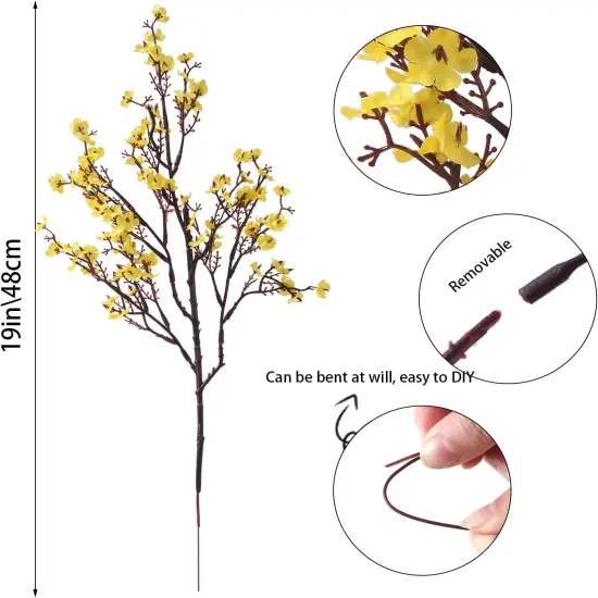 6 Bundles Baby's Breath: UV Resistant Faux Silk Bouquets Yellow {2}