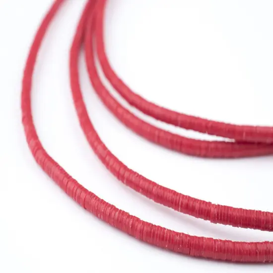 The Bead Chest African Vinyl Beads, Ghana Vulcanite Crafts Supplies for DIY Jewelry Making, Necklaces, Bracelets (3mm, Red) {1}
