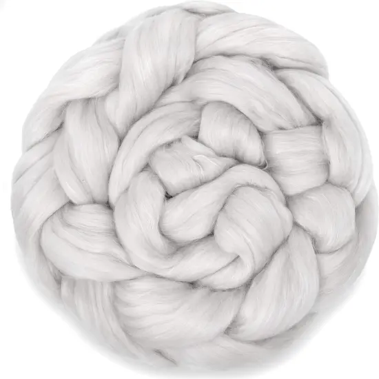 CASHMERE INDULGENCE BLEND of Superfine Merino, Mulberry Silk and a Touch of Cashmere Fiber, Spinning, Felting & Blending. Cream Puff {1}