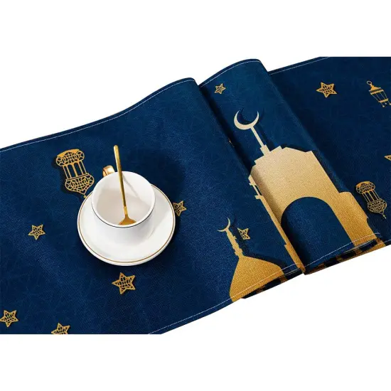 Eid Mubarak Table Runner Table Decorations - Ramadan Mosque Lattern Islamic Happy Ramadan Mubarak 2021 Party Supplies Decorations {2}