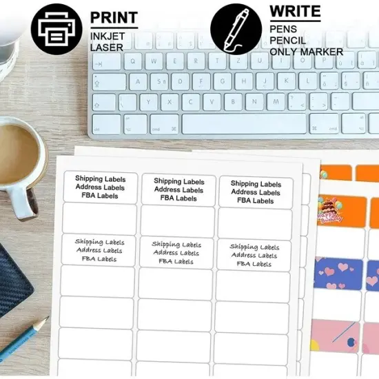 Mailing Address Labels for Laser/Inkjet Printer 1" x 2 5/8" White {5}