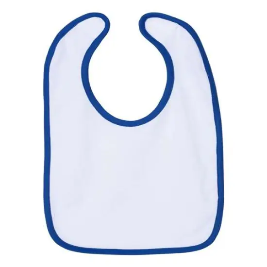 Rabbit Skins&reg; Infant Soft Contrast Trim Jersey Bib White/ royal {2}