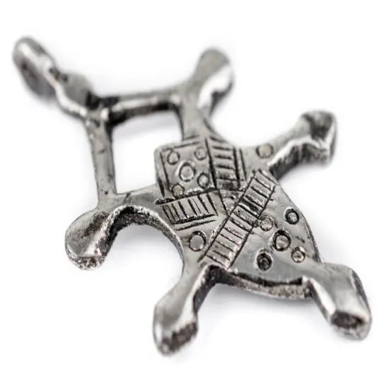 The Bead Chest Tillya Silver Moroccan Tuareg Cross Pendant: North African Tribal Berber Moroccan Sahara Pendant for Jewelry {3}