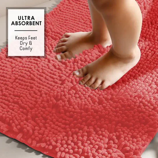 Hearth & Harbor Chenille Bath Mat Rose {4}