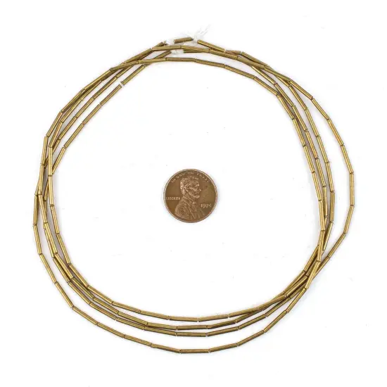 The Bead Chest Brass 1.5mm Tube Beads, Full Strand of Quality Metal Spacers for DIY Jewelry Design {2}