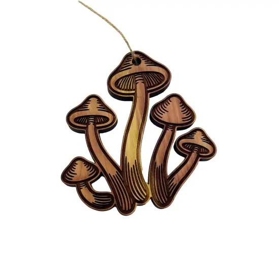 Mushroom Set - Cedar Ornament {5}