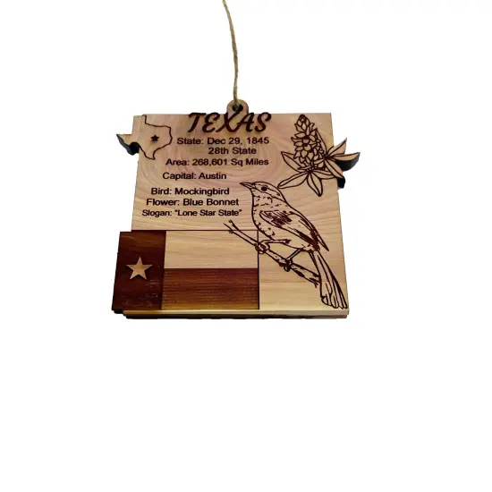Texas 28th State - Cedar Ornament {3}