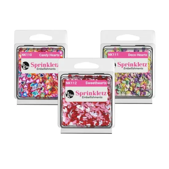 Buttons Galore and More Sprinkletz - Tiny Polymer Clay Embellishments - Hearts Bundle 36 grams {1}