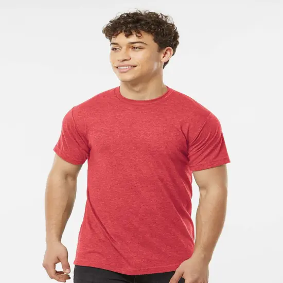 Tultex&reg; Poly-Rich Crew Neck Short Sleeve T-Shirt Heather red {1}