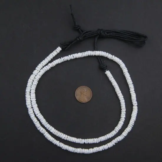 The Bead Chest Matte White Natural Shell Heishi Beads 5mm 26 Inch Strand {2}