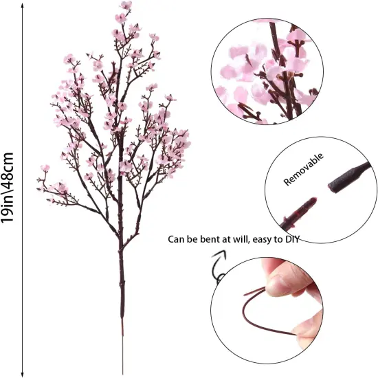 6 Bundles Baby's Breath: UV Resistant Faux Silk Bouquets Pink {3}