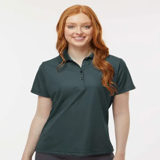 Paragon&reg; Women's Sebring Performance Short Sleeve Polo tee Carbon {1}