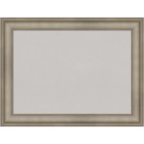 Mezzanine Antique Silver Narrow Wood Framed Corkboard, Grey Cork {1}