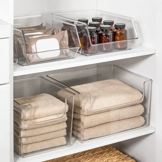 mDesign Plastic Bathroom Storage Organizer Bin with Open Front {2}