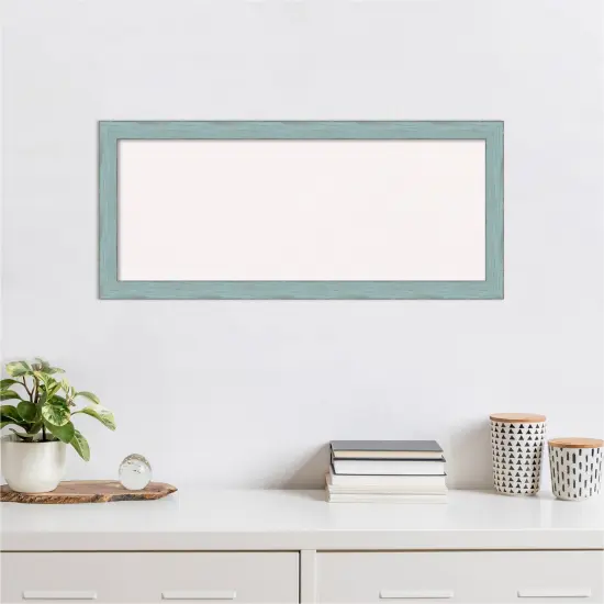 Sky Blue Rustic Wood Framed Corkboard, White Cork {5}