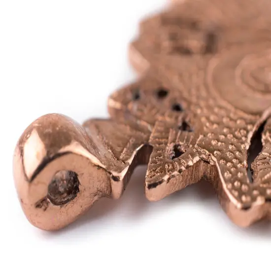 Turmi Copper Coptic Cross Pendant (55x65mm): Authentic Ethiopian East African Design for Jewelry & Necklace Making {4}