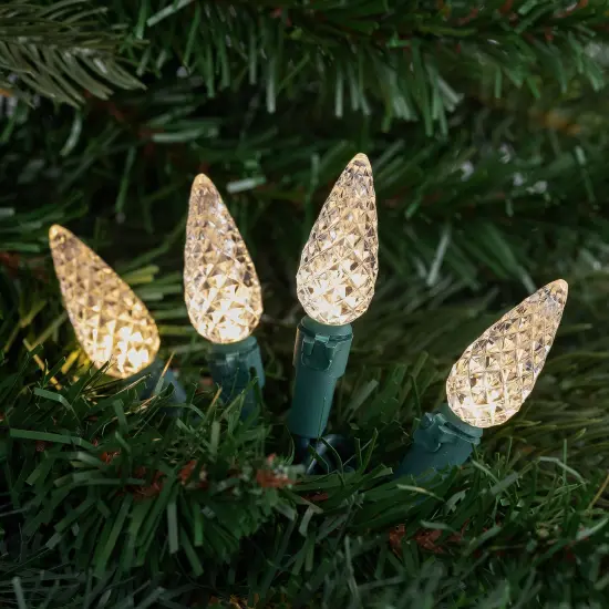 Northlight LED Faceted C6 Christmas Light - Warm White - 66.25' Green Wire - 200ct {3}