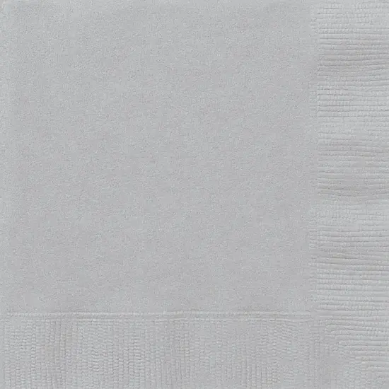 Silver Solid Beverage Napkins, 20ct {1}
