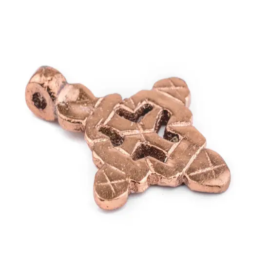 Copper Coptic Cross Pendant (38x27mm): Authentic Ethiopian East African Design for Jewelry & Necklace Making {3}
