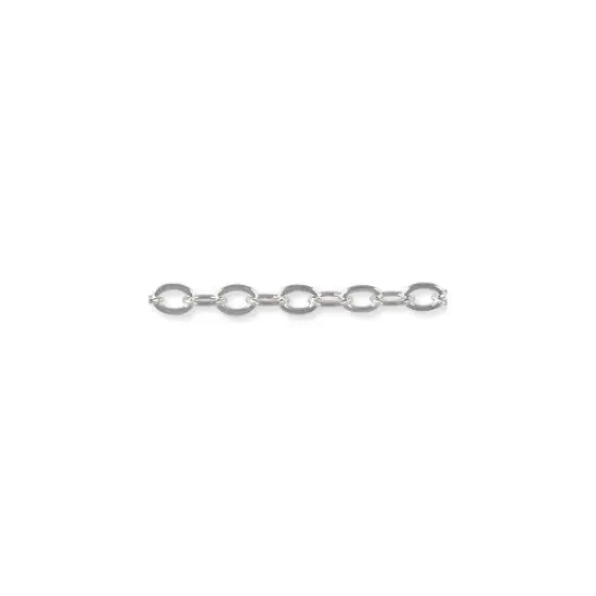 JewelrySupply Cable Link Chain 3mm Silver Plated (Foot) {2}
