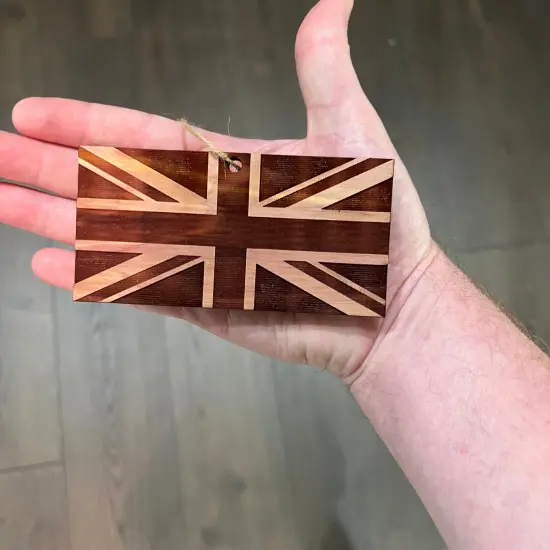 UK Flag - Cedar Ornament {3}