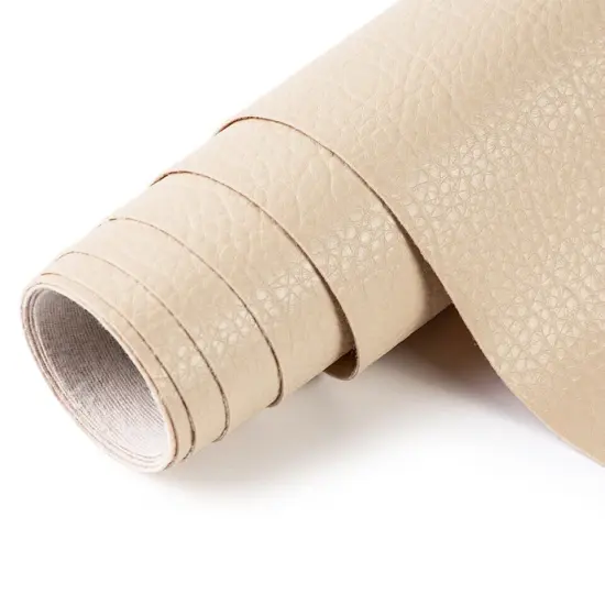 Vinyl Fabric Faux Leather Boat Auto Upholstery 54" By the Yard Ivory {1}