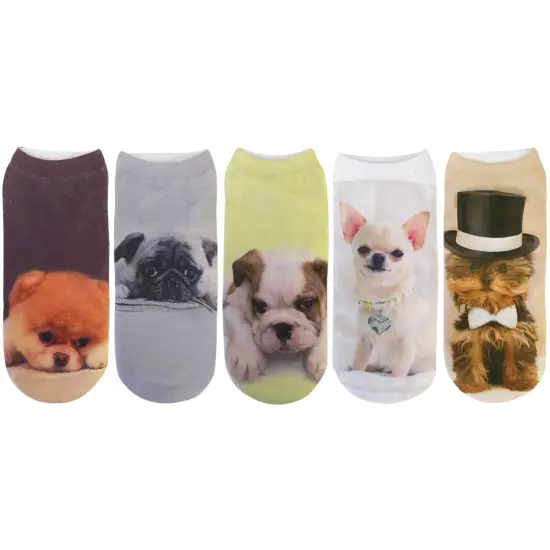 Wrapables 3D Novelty Funny Ankle Socks, Puppy Love {2}
