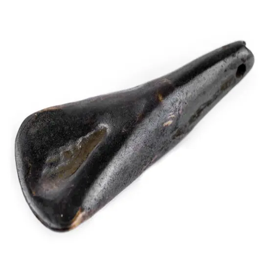 The Bead Chest Dark Brown Water Buffalo Tooth Pendants Set of 4 Nepal Bone Large Hole {3}