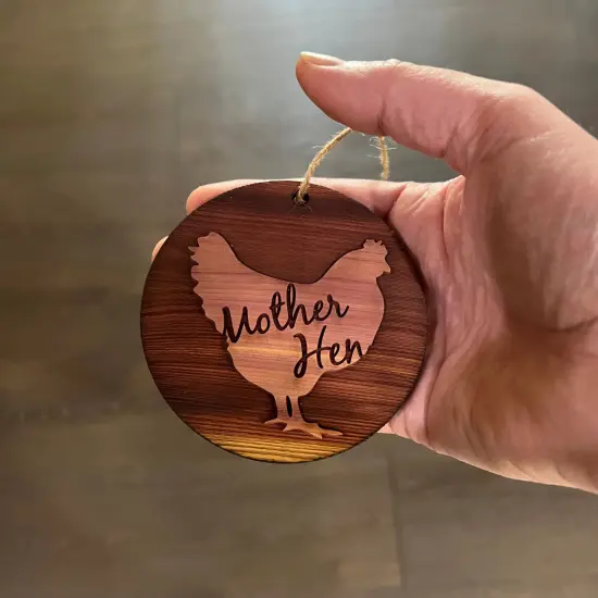 Mother Hen - Cedar Ornament {4}