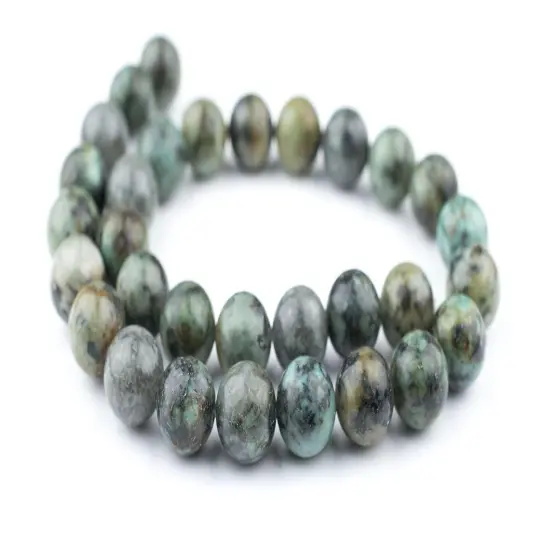 The Bead Chest 12mm African Turquoise Beads - Full Strand of Genuine Authentic Gemstone Beads (Polished) {3}