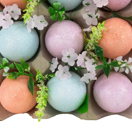 Northlight Pastel Easter Eggs with Carton Decoration - 6.25" - Set of 9 Multi {6}