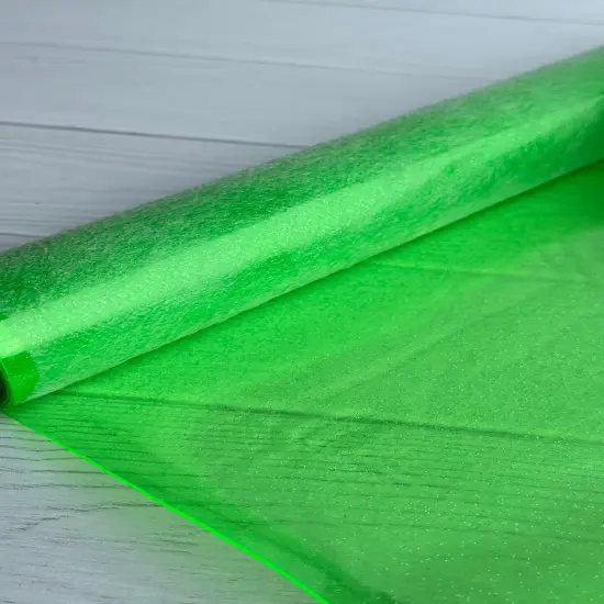 Neon Green Clear Glitter Jelly Vinyl .7mm(TPU) {1}