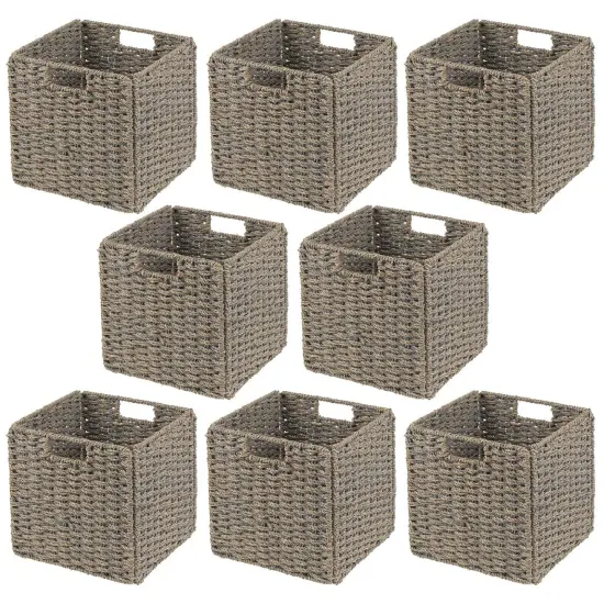 mDesign Woven Seagrass Home Storage Basket for Cube Furniture {4}
